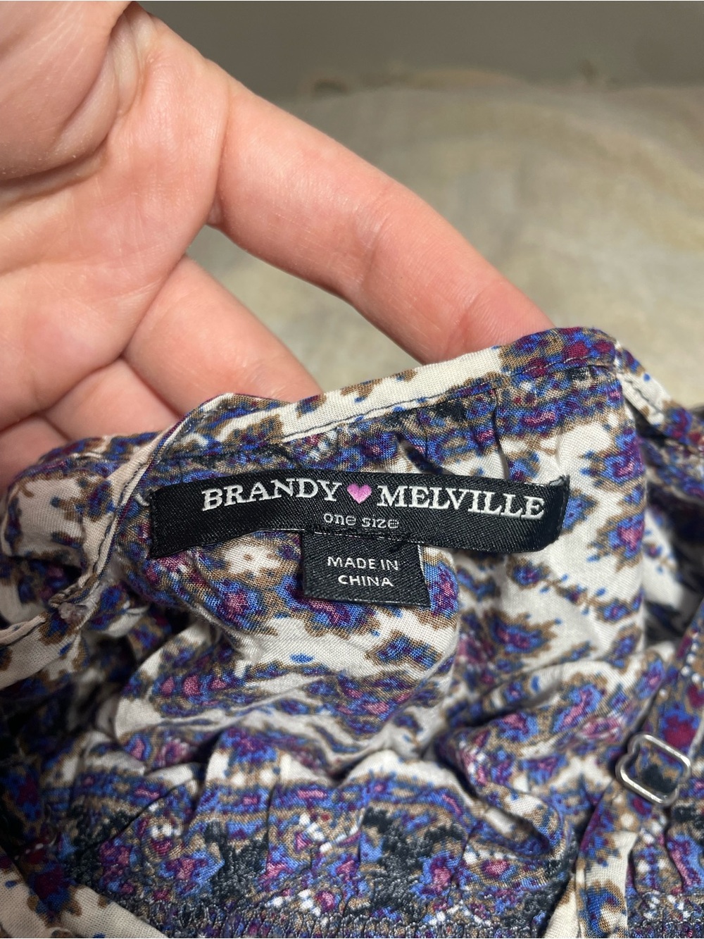 Brandy Melville Purple and White Floral Mini Dress one size - Picture 9 of 10